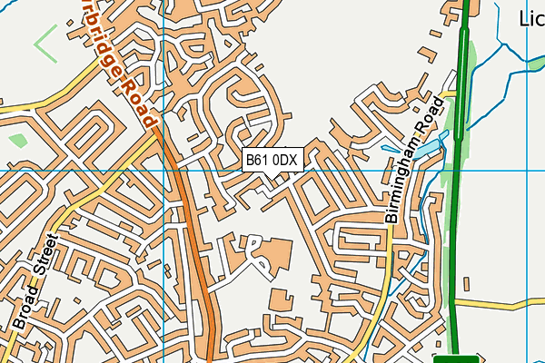 B61 0DX map - OS VectorMap District (Ordnance Survey)