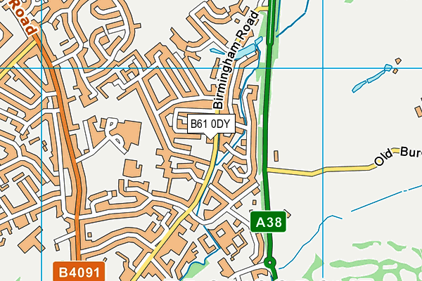 B61 0DY map - OS VectorMap District (Ordnance Survey)