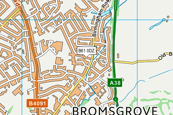 B61 0DZ map - OS VectorMap District (Ordnance Survey)