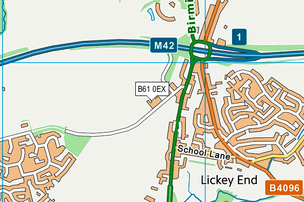 B61 0EX map - OS VectorMap District (Ordnance Survey)