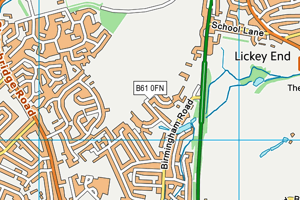 B61 0FN map - OS VectorMap District (Ordnance Survey)