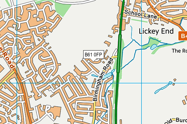 B61 0FP map - OS VectorMap District (Ordnance Survey)