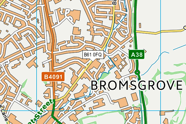 B61 0FQ map - OS VectorMap District (Ordnance Survey)