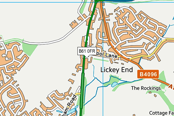 B61 0FR map - OS VectorMap District (Ordnance Survey)