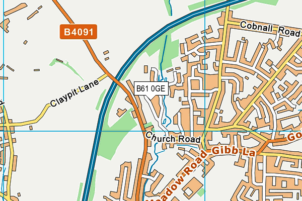B61 0GE map - OS VectorMap District (Ordnance Survey)
