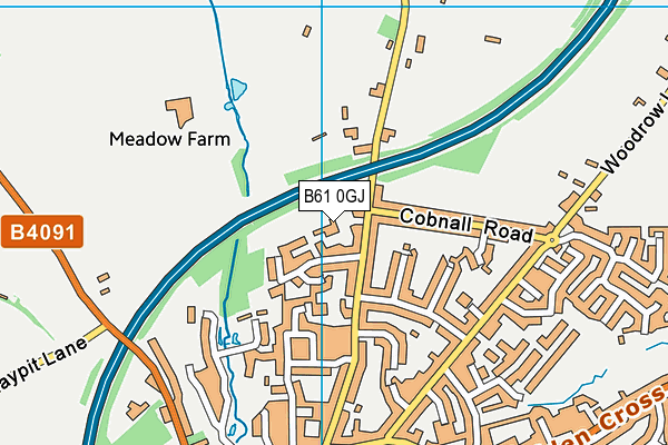 B61 0GJ map - OS VectorMap District (Ordnance Survey)