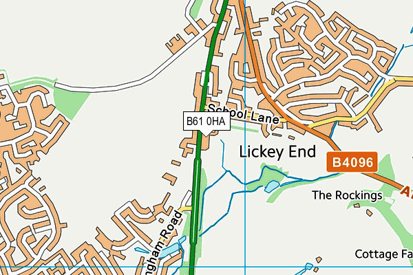 B61 0HA map - OS VectorMap District (Ordnance Survey)