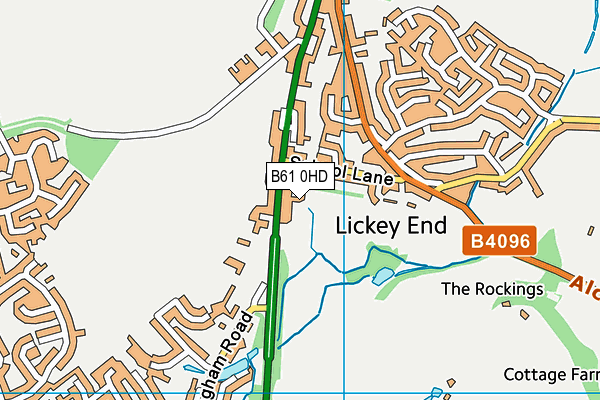 B61 0HD map - OS VectorMap District (Ordnance Survey)