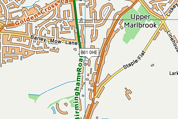 B61 0HE map - OS VectorMap District (Ordnance Survey)