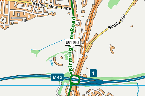 B61 0HJ map - OS VectorMap District (Ordnance Survey)