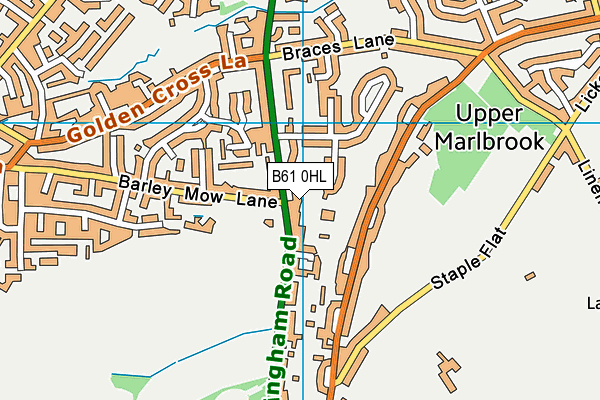 B61 0HL map - OS VectorMap District (Ordnance Survey)