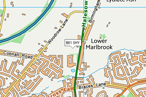 B61 0HY map - OS VectorMap District (Ordnance Survey)