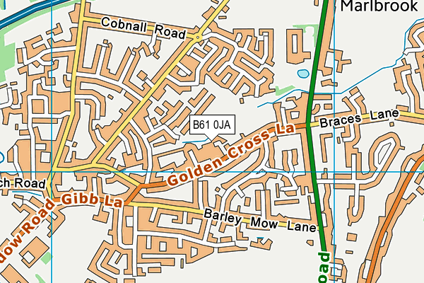 B61 0JA map - OS VectorMap District (Ordnance Survey)