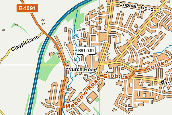 B61 0JD map - OS VectorMap District (Ordnance Survey)