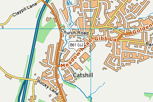 B61 0JJ map - OS VectorMap District (Ordnance Survey)