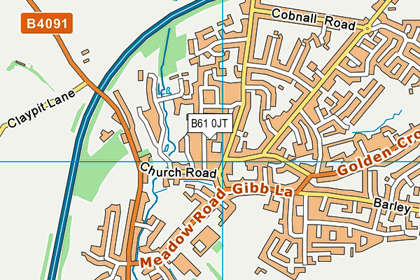 B61 0JT map - OS VectorMap District (Ordnance Survey)