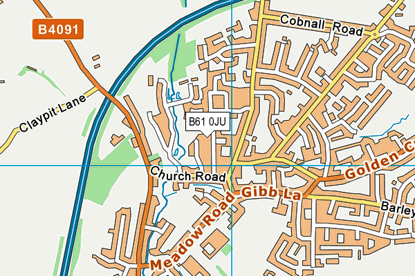 B61 0JU map - OS VectorMap District (Ordnance Survey)