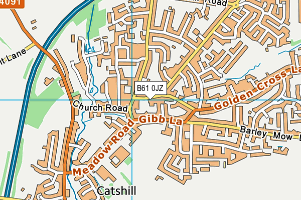 B61 0JZ map - OS VectorMap District (Ordnance Survey)