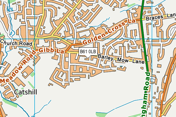 B61 0LB map - OS VectorMap District (Ordnance Survey)