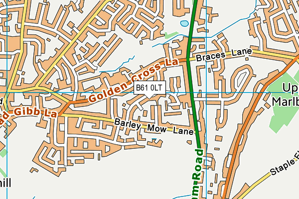 B61 0LT map - OS VectorMap District (Ordnance Survey)