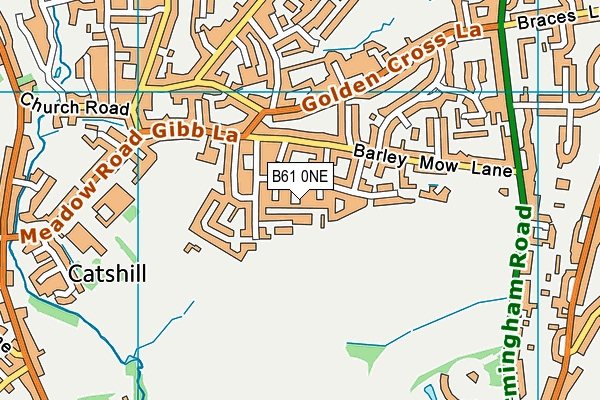 B61 0NE map - OS VectorMap District (Ordnance Survey)