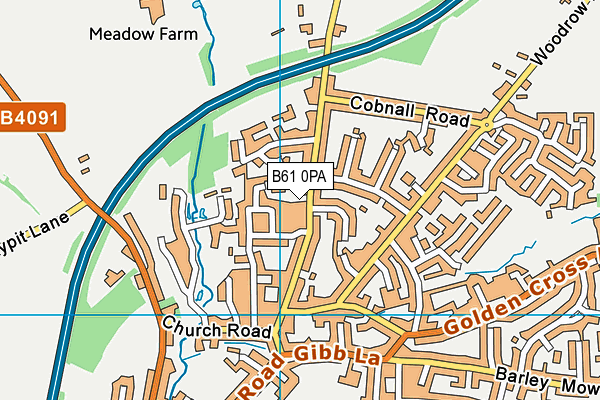 B61 0PA map - OS VectorMap District (Ordnance Survey)