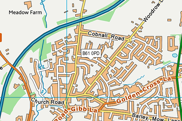 B61 0PD map - OS VectorMap District (Ordnance Survey)