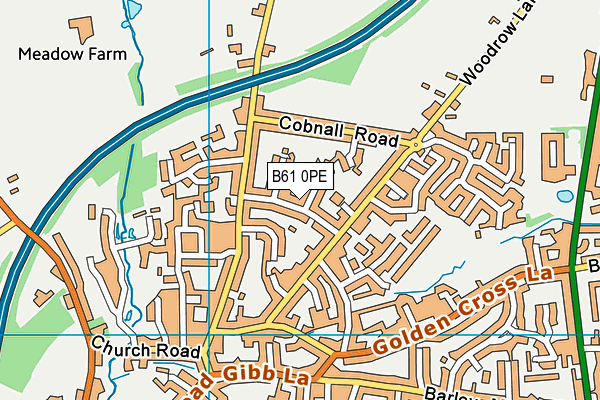 B61 0PE map - OS VectorMap District (Ordnance Survey)