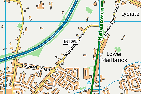B61 0PL map - OS VectorMap District (Ordnance Survey)