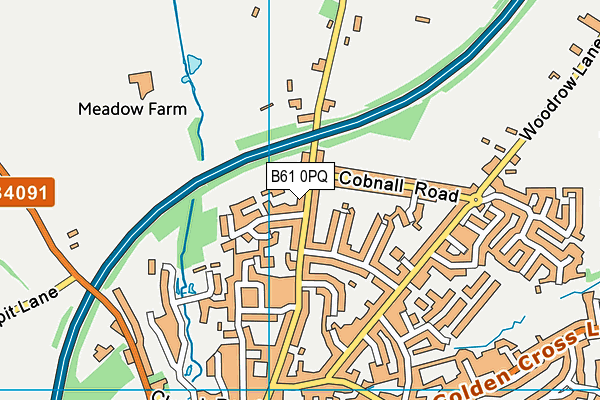 B61 0PQ map - OS VectorMap District (Ordnance Survey)