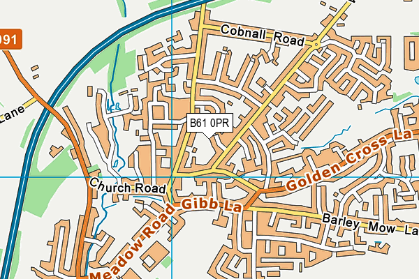 B61 0PR map - OS VectorMap District (Ordnance Survey)