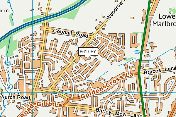 B61 0PY map - OS VectorMap District (Ordnance Survey)