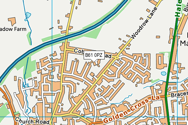 B61 0PZ map - OS VectorMap District (Ordnance Survey)