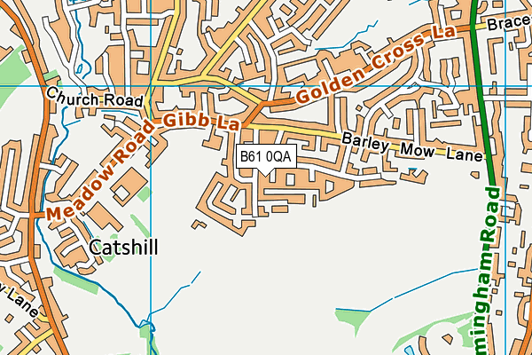 B61 0QA map - OS VectorMap District (Ordnance Survey)