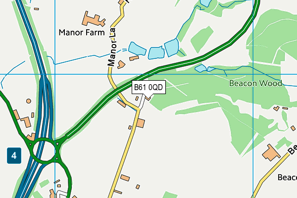 B61 0QD map - OS VectorMap District (Ordnance Survey)