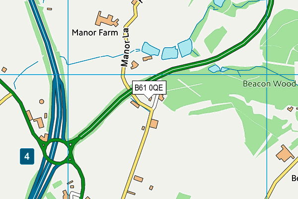 B61 0QE map - OS VectorMap District (Ordnance Survey)