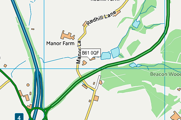 B61 0QF map - OS VectorMap District (Ordnance Survey)