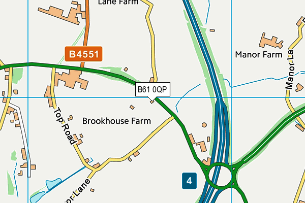 B61 0QP map - OS VectorMap District (Ordnance Survey)