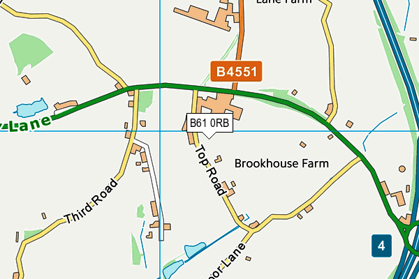 B61 0RB map - OS VectorMap District (Ordnance Survey)