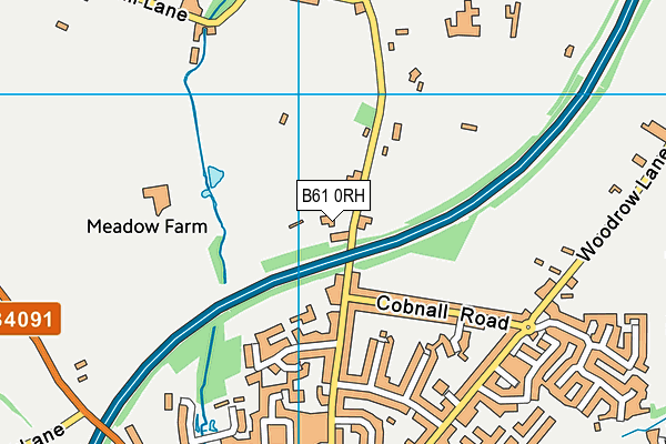 B61 0RH map - OS VectorMap District (Ordnance Survey)