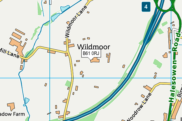 B61 0RJ map - OS VectorMap District (Ordnance Survey)