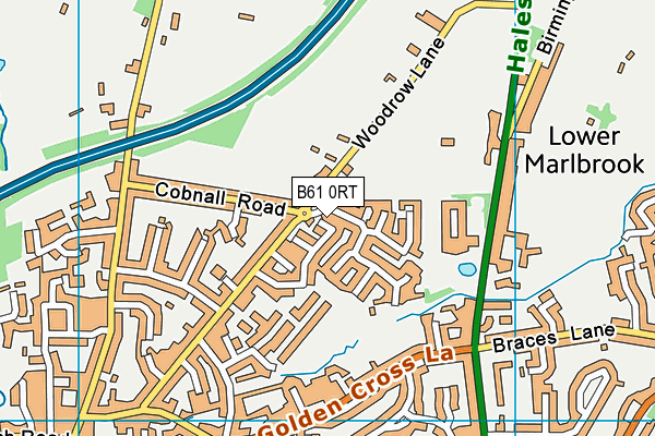 B61 0RT map - OS VectorMap District (Ordnance Survey)