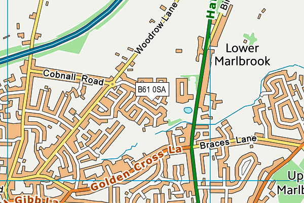 B61 0SA map - OS VectorMap District (Ordnance Survey)