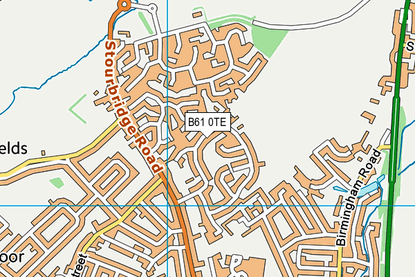 B61 0TE map - OS VectorMap District (Ordnance Survey)