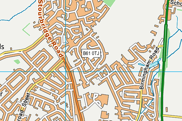 B61 0TJ map - OS VectorMap District (Ordnance Survey)