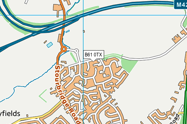 B61 0TX map - OS VectorMap District (Ordnance Survey)