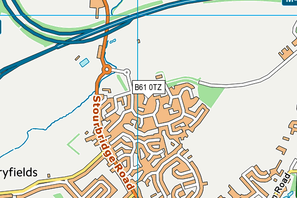B61 0TZ map - OS VectorMap District (Ordnance Survey)