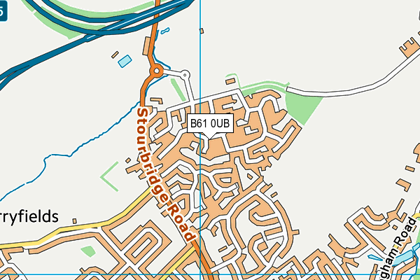 B61 0UB map - OS VectorMap District (Ordnance Survey)