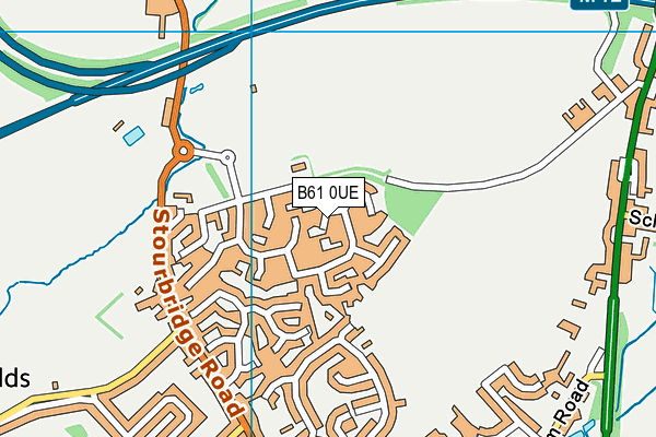 B61 0UE map - OS VectorMap District (Ordnance Survey)