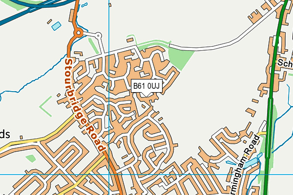 B61 0UJ map - OS VectorMap District (Ordnance Survey)